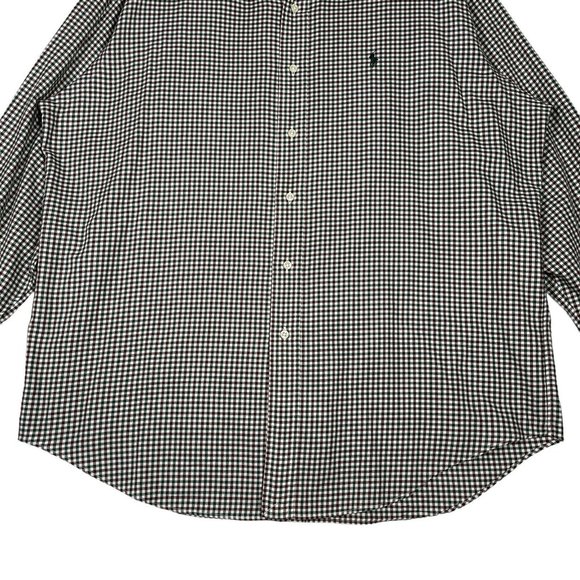 Ralph Lauren Mens Blake Button Down Shirt Size L Green Brown Check Long Sleeve - Picture 3 of 8